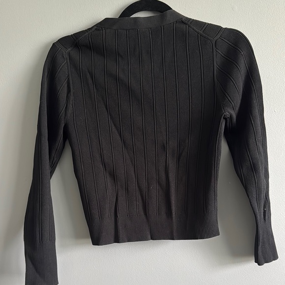 Black JCREW Ribbed Button-Up Cardigan - Picture 3 of 3
